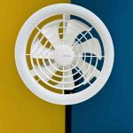 JISULIFE FA17 Rechargeable Outdoor LED Ceiling Fan with Table Stand/Long Stand (Multicolor)