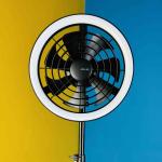 JISULIFE FA17 Rechargeable Outdoor LED Ceiling Fan with Table Stand/Long Stand (Multicolor)