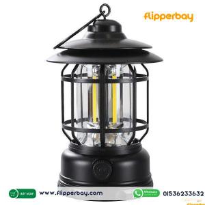 Multifunctional Rechargeable Stepless Dimming Handheld LED Camping Lamp Vintage Portable Lantern