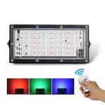 RGB LED Flood Light - Remote Controlled IP65 Waterproof Landscape & Outdoor Lighting (50W, AC220V)