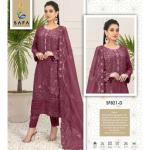 SAFA Sequence Kameez Suit - Velvet Maroon