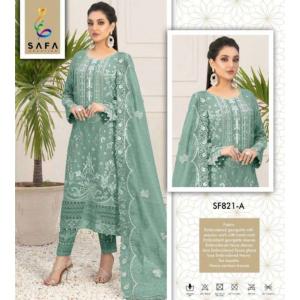 SAFA Sequence Kameez Suit - Summer Green