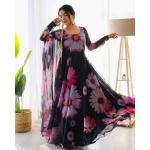 Printed Organza Gown Set